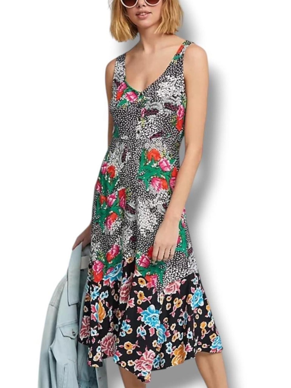 Anthropologie Maeve Violette Dress - Midi floral, size 2